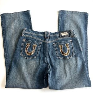 Vintage Lawman Western Rhinestone Horseshoe Jeans